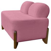 Puff para Sala Decorativo Virginia Tecido Boucle Rosê 2 Lugares