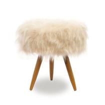 Puff Para Sala E Hall De Entrada Redondo Pelúcia Bege Puff Para Sala E Hall De Entrada Redondo Pelúcia Bege