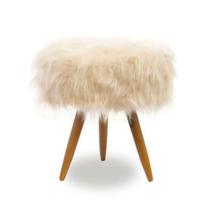 Puff Para Sala E Hall De Entrada Redondo Pelúcia Bege Puff Para Sala E Hall De Entrada Redondo Pelúcia Bege