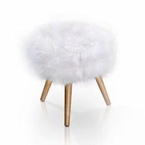 Puff Para Sala E Hall De Entrada Redondo Pelúcia Branca Puff Para Sala E Hall De Entrada Redondo Pelúcia Branca