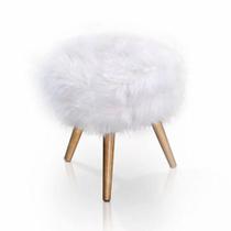 Puff Para Sala E Hall De Entrada Redondo Pelúcia Branca Puff Para Sala E Hall De Entrada Redondo Pelúcia Branca