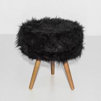 Puff Para Sala E Hall De Entrada Redondo Pelúcia Turim Pés Castanhos - Salaone Puff Para Sala E Hall De Entrada Redondo Pelúcia Turim Pés Castanhos - Salaone