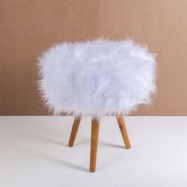 Puff Para Sala E Hall De Entrada Redondo Pelúcia Turim Pés Castanhos - Salaone Puff Para Sala E Hall De Entrada Redondo Pelúcia Turim Pés Castanhos - Salaone