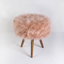 Puff Para Sala E Hall De Entrada Redondo Pelúcia Turim Pés Castanhos - Salaone Puff Para Sala E Hall De Entrada Redondo Pelúcia Turim Pés Castanhos - Salaone