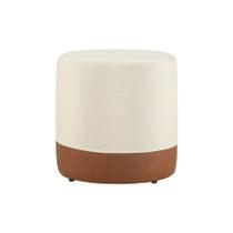 Puff para Sala Modena Bege e Marrom 44x42x42 cm - Meu Móvel de Madeira Puff para Sala Modena Bege e Marrom 44x42x42 cm - Meu Móvel de Madeira
