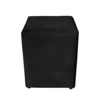 Puff Para Sala Quadrado Dado Suede Preto Black 45 Cm Altura