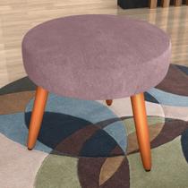 Puff para Sala Redondo Marcos Veludo Turkey Rosa