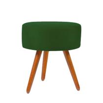 Puff Para Sala Redondo Pés Palito Suede Balaqui Decor Verde