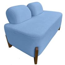 Puff para Sala Virginia Boucle Azul 2 Lugares