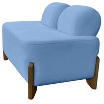 Puff para Sala Virginia Boucle Azul 2 Lugares
