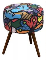 Puff pé palito estampado romero brito