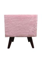 Puff Pé Palito Quadrado Não é Segredo Astracan Pelúcia Rosa Pés Marrom 40x45 Puff Pé Palito Quadrado Não é Segredo Astracan Pelúcia Rosa Pés Marrom 40x45