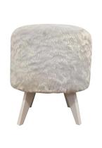 Puff Pé Palito Redondo Não é Segredo Astracan Pelúcia Branco Pés Branco 40x45 Puff Pé Palito Redondo Não é Segredo Astracan Pelúcia Branco Pés Branco 40x45