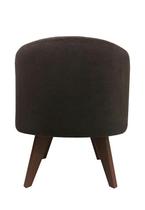 Puff Pé Palito Redondo Não é Segredo Suede Animale Marrom Escuro 40x45