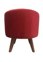 Puff Pé Palito Redondo Não é Segredo Suede Animale Vermelho 40x45