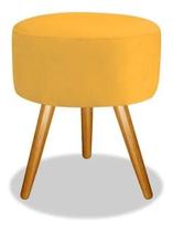 Puff Pé Palito SRJ Suede Cor Amarelo Puff Pé Palito SRJ Suede Cor Amarelo