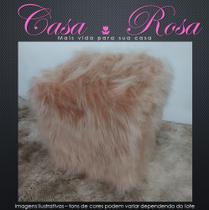 puff pelucia pelo alto capa removível - rosê