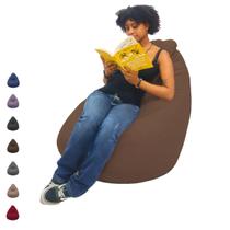 Puff Pera Cheio Suede Almofadão Gigante Escritório Quarto Sala Casa