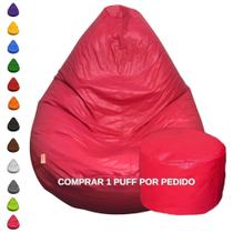 Puff Pera Gigante C/ Apoio De Pés Enchimento Material Sintético