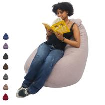 Puff Pera Suede Cheio Escritório Almofadão Gigante Conforto Festa