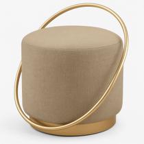 Puff Pérola Linho Base Metálica