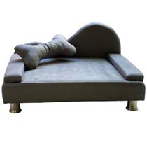 Puff Pet Cama Estofada com Almofada Para Cachorro Amora E01 Suede Cinza - Inoviza