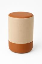 Puff Plus Banquinho Redondo Decorativo em Linho Base e Tampo material sintético Bege/ Caramelo- PC MÓVEIS Puff Plus Banquinho Redondo Decorativo em Linho Base e Tampo material sintético Bege/ Caramelo- PC MÓVEIS