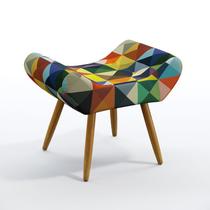 Puff Polar Para Sala de Estar Sued Estampado Colorido Aradecor