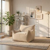 Puff Poltrona Arya Design Moderno Em Tecido Premium Sofá Na Caixa