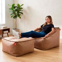 Puff Poltrona Com Apoio Diana Good Pufes Nobuck Bege Repelente a Água Enchimento de Pérolas EPS 3mm Confortável Sala e Quarto 95x95x60cm Ergonomico Puff Poltrona Com Apoio Diana Good Pufes Nobuck Bege Repelente a Água Enchimento de Pérolas EPS 3mm Confortável Sala e Quarto 95x95x60cm Ergonomico