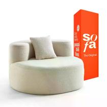Puff Poltrona Dunne Design Moderno Em Tecido Bouclé Sofá Na Caixa Puff Poltrona Dunne Design Moderno Em Tecido Bouclé Sofá Na Caixa