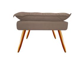 Puff Puf Banqueta Decorativa Opala Retangular Suede Capuccino Pés Madeira Ms Decor Puff Puf Banqueta Decorativa Opala Retangular Suede Capuccino Pés Madeira Ms Decor