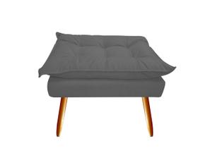 Puff Puf Banqueta Decorativa Opala Retangular Suede Cinza Pés Madeira Mz Decor Puff Puf Banqueta Decorativa Opala Retangular Suede Cinza Pés Madeira Mz Decor