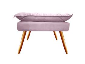 Puff Puf Banqueta Decorativa Opala Retangular Suede Rosê Pés Madeira Ms Decor Puff Puf Banqueta Decorativa Opala Retangular Suede Rosê Pés Madeira Ms Decor