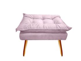 Puff Puf Banqueta Decorativa Opala Retangular Suede Rosê Pés Madeira Mz Decor Puff Puf Banqueta Decorativa Opala Retangular Suede Rosê Pés Madeira Mz Decor