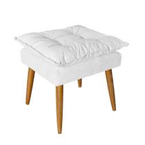 Puff Puf Banqueta Opala Para Quarto Sala Recepção Suede Branco - Ninho Decor Puff Puf Banqueta Opala Para Quarto Sala Recepção Suede Branco - Ninho Decor