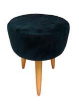 Puff Puf Banqueta Suede Preto - Pés Palito Puff Puf Banqueta Suede Preto - Pés Palito
