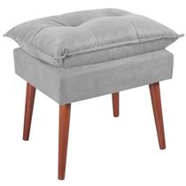 Puff Puf Opall Pes Palito 55x40cm Suede Cinza Claro MPassos