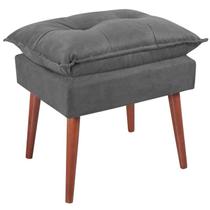 Puff Puf Opall Pes Palito 55x40cm Suede Cinza Escuro MPassos