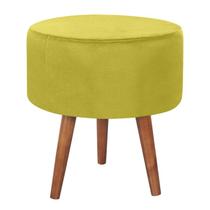 Puff Puf Redondo Pes Palito 44x40cm Suede Amarelo MPassos