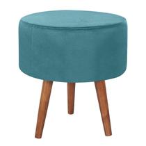 Puff Puf Redondo Pes Palito 44x40cm Suede Azul MPassos Puff Puf Redondo Pes Palito 44x40cm Suede Azul MPassos