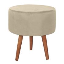 Puff Puf Redondo Pes Palito 44x40cm Suede Bege MPassos