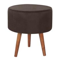Puff Puf Redondo Pes Palito 44x40cm Suede Marrom MPassos