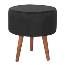 Puff Puf Redondo Pes Palito 44x40cm Suede Preto MPassos
