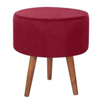 Puff Puf Redondo Pes Palito 44x40cm Suede Vermelho MPassos