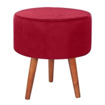Puff Puf Redondo Pes Palito 44x40cm Suede Vermelho Mpassos Vermelho