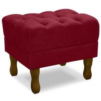 Puff Puf Retro Capitone 52x44cm Suede Vermelho MPassos