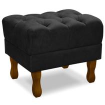 Puff Puf Retro Capitone 55X44Cm Suede Preto Mpassos Preto