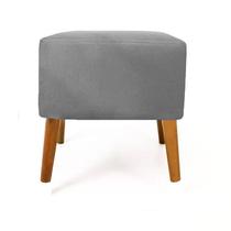 Puff Puf Suede Cinza Puf Quadrado Marrocos Pés Palito