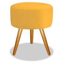 Puff Pufe Banco Banquinho Magnus Decorativo Suede Amarelo